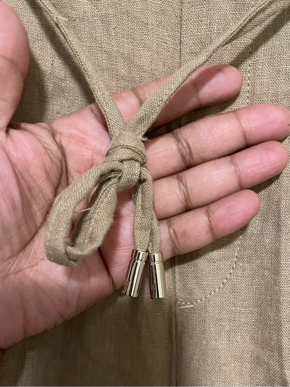 New Nautica Drawstring Chinos in Khaki linen blend pants wide leg - Picture 7 of 9